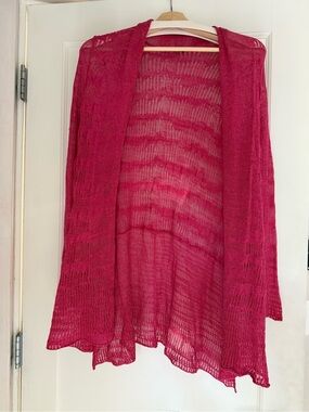 Eileen Fisher Lightweight Open-Front Women's Cardigan - Fuchsia Pink